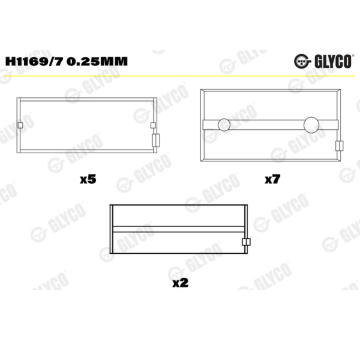 Loziska klikove hridele GLYCO H1169/7 0.25mm