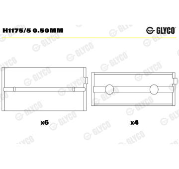 Loziska klikove hridele GLYCO H1175/5 0.50mm