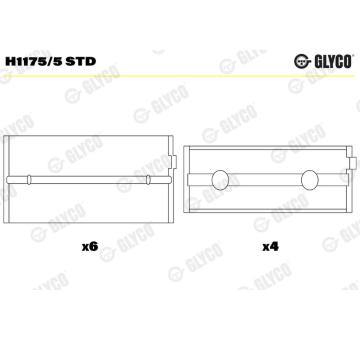 Lożisko kľukového hriadeľa GLYCO H1175/5 STD