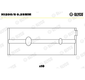 Hlavní ložiska klikového hřídele GLYCO H1200/5 0.25mm