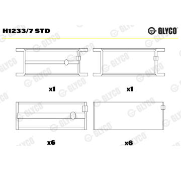 Hlavní ložiska klikového hřídele GLYCO H1233/7 STD