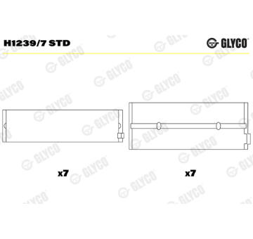 Hlavní ložiska klikového hřídele GLYCO H1239/7 STD