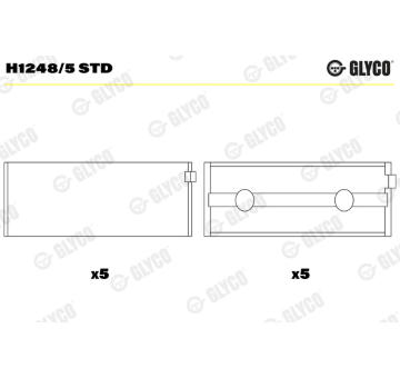 Hlavní ložiska klikového hřídele GLYCO H1248/5 STD