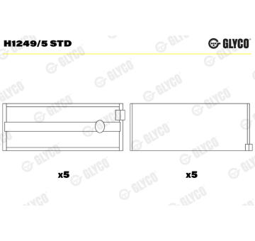 Hlavní ložiska klikového hřídele GLYCO H1249/5 STD