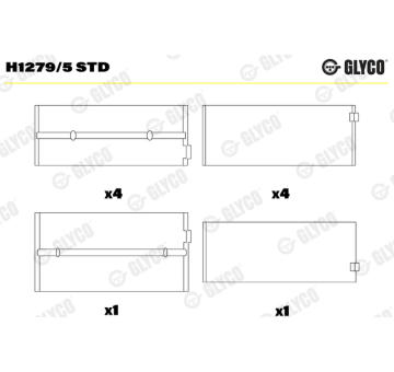 Hlavní ložiska klikového hřídele GLYCO H1279/5 STD