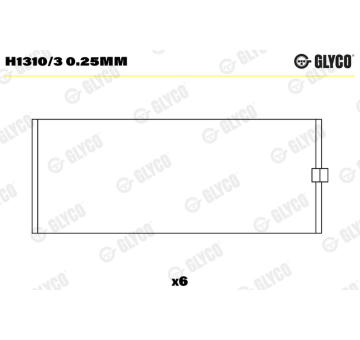 Hlavní ložiska klikového hřídele GLYCO H1310/3 0.25mm