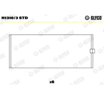Hlavní ložiska klikového hřídele GLYCO H1310/3 STD