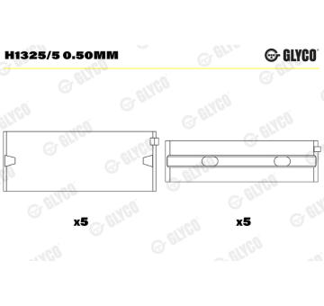 Loziska klikove hridele GLYCO H1325/5 0.50mm