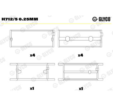 Lożisko kľukového hriadeľa GLYCO H712/5 0.25mm