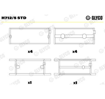 Lożisko kľukového hriadeľa GLYCO H712/5 STD