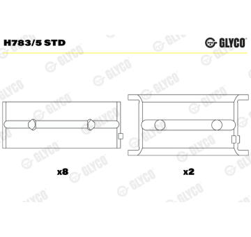 Hlavní ložiska klikového hřídele GLYCO H783/5 STD
