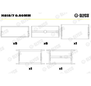 Lożisko kľukového hriadeľa GLYCO H818/7 0.50mm