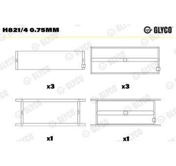 Loziska klikove hridele GLYCO H821/4 0.75mm