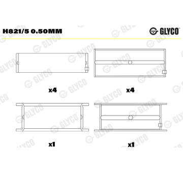 Loziska klikove hridele GLYCO H821/5 0.50mm