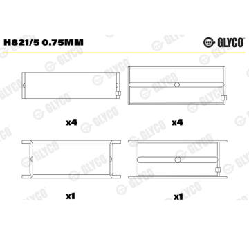 Loziska klikove hridele GLYCO H821/5 0.75mm