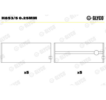 Loziska klikove hridele GLYCO H853/5 0.25mm