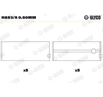 Loziska klikove hridele GLYCO H853/5 0.50mm