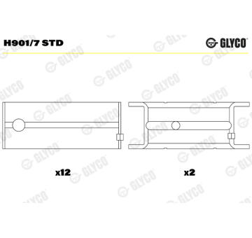 Lożisko kľukového hriadeľa GLYCO H901/7 STD