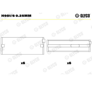 Loziska klikove hridele GLYCO H981/6 0.25mm