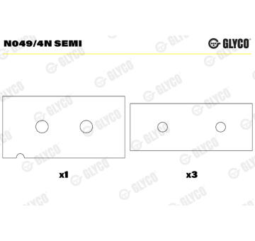 Lozisko vackoveho hridele GLYCO N049/4N SEMI