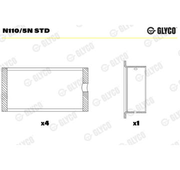 Lożisko vačkového hriadeľa GLYCO N110/5N STD