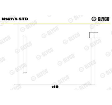 Lozisko vackoveho hridele GLYCO N147/5 STD