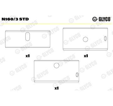 Ložisko vačkového hřídele GLYCO N160/3 STD