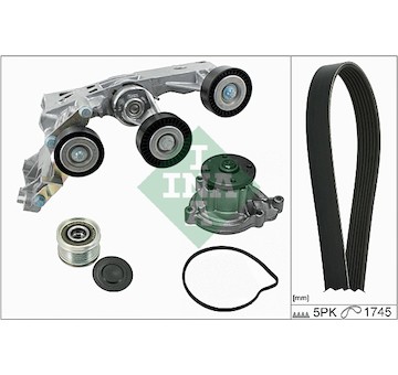 Vodní pumpa + klinový żebrový řemen INA 529 0155 30