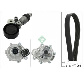 Vodní pumpa + klinový żebrový řemen Schaeffler INA 529 0608 30