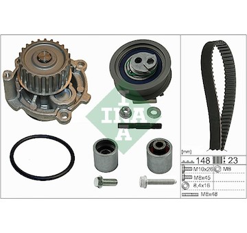 Vodní pumpa + sada ozubeného řemene INA 530 0445 32