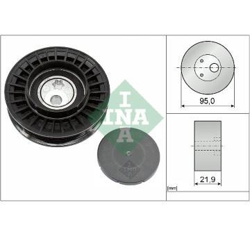 Napínací kladka, žebrovaný klínový řemen INA 531 0963 10
