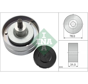 Vratná/vodicí kladka, klínový žebrový řemen INA 532 0414 10