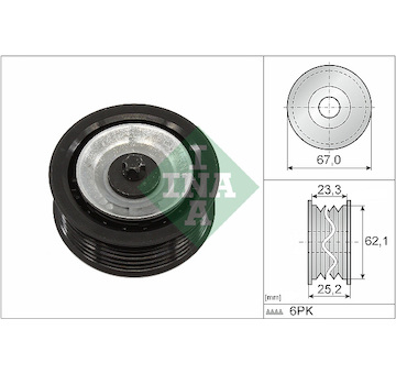 Vratna/vodici kladka, klinovy zebrovy remen Schaeffler INA 532 0619 10