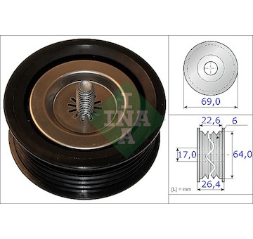 Vratná/vodiaca kladka rebrovaného klinového remeňa Schaeffler INA 532 0671 10