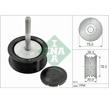 Vratná/vodicí kladka, klínový žebrový řemen INA 532 0792 10