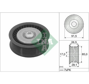 Vratná/vodicí kladka, klínový žebrový řemen Schaeffler INA 532 1181 10