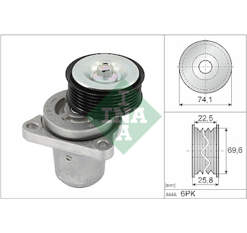 Napínák, žebrovaný klínový řemen INA 534 0406 10