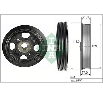 Řemenice, klikový hřídel INA 544 0109 10