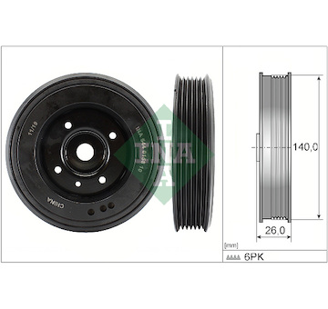 Řemenice, klikový hřídel Schaeffler INA 544 0158 10