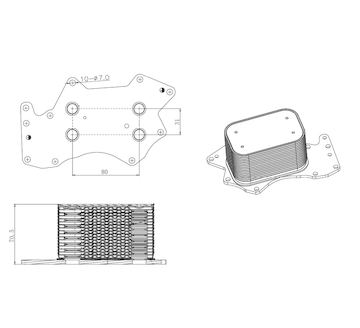 Olejový chladič, motorový olej NRF 31816