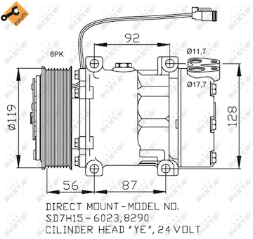 Kompresor, klimatizace NRF 32703