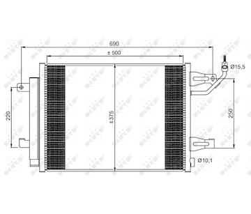 Kondenzátor, klimatizace NRF 350073