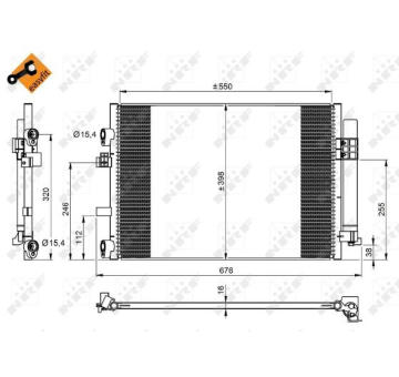 Kondenzátor, klimatizace NRF 350209