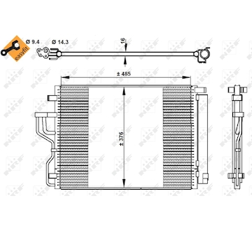 Kondenzátor, klimatizace NRF 350334