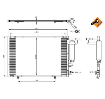 Kondenzátor, klimatizace NRF 350395