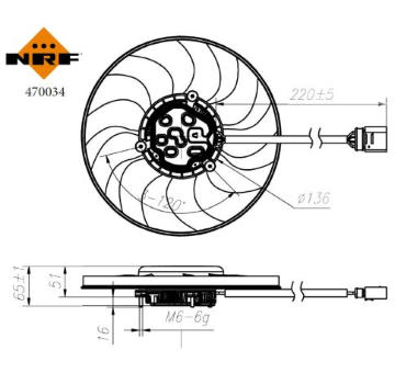 Větrák, chlazení motoru NRF 470034