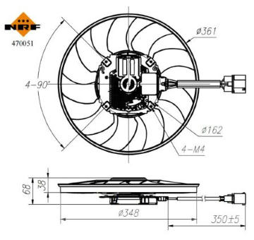 Větrák, chlazení motoru NRF 470051