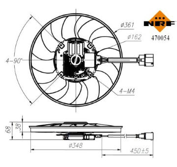 Větrák, chlazení motoru NRF 470054