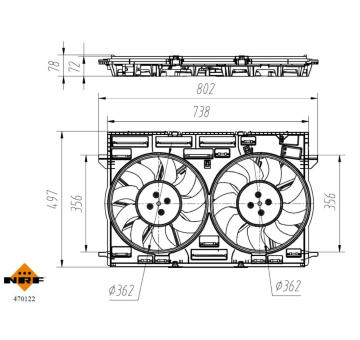 Větrák, chlazení motoru NRF 470122