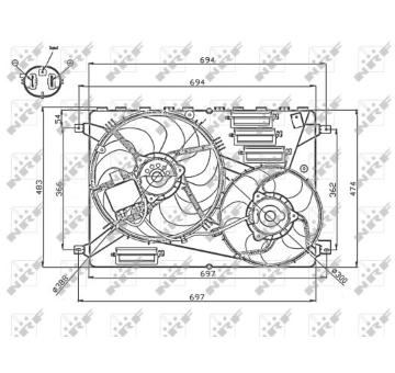 Větrák, chlazení motoru NRF 47754